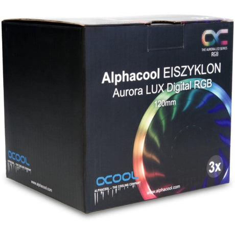 Ventiladores de caja Alphacool eiszyklon aurora lux digital rgb (3 piezas, 120 x 120 x 25 mm, conector de ventilador de 3 pines)