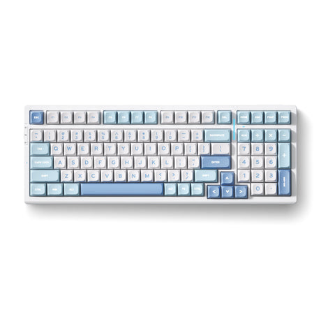 Mchose G98 Pro Blue Flame Orange Teclado inalámbrico para juegos RGB mecánico personalizado trimodo (blanco, diseño de EE. UU. (Qwerty), TTC Flame Orange, RGB, Hot Swap, Double-Shot PBT, inalámbrico | Bluetooth | USB-C)