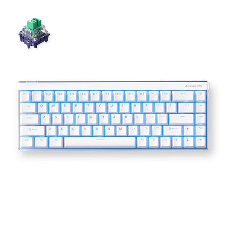 Teclado para juegos con interruptor magnético con efecto hall Mchose ace 68 air (blanco, diseño estadounidense (qwerty), dios magnético kailh, 65%, rgb, intercambio en caliente, teclas pbt, usb-c, sensor de efecto hall)