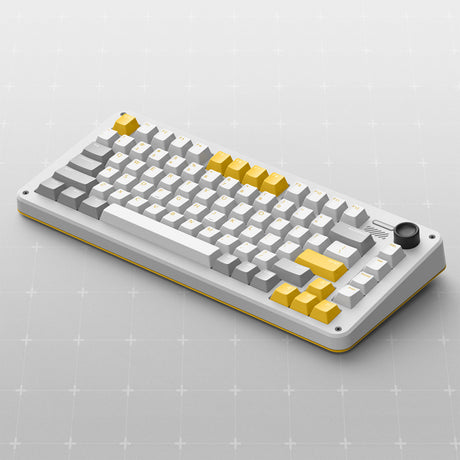 Teclado mecánico inalámbrico Ty iqunix zx75 gravi wave (gris, diseño estadounidense (qwer), rojo gateron, 75%, leds rgb, intercambiables en caliente, pbt de doble disparo, 2,4 ghz | bluetooth 5.1 | usb-c)