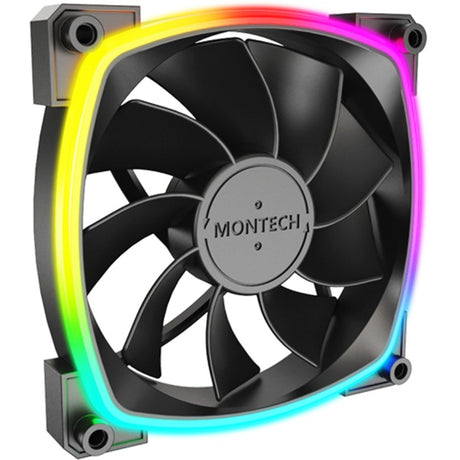 Montech rx120 pwm rgb ventilador de caja (negro, 120 x 25 x 120 mm, 3 pines argb)