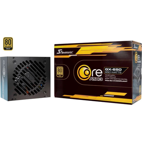 Fuente de alimentación modular Seasonic core gx-650-v2 de 650 vatios (negro, 1x 12v-2x6, 2x pcie)
