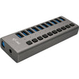 Hub de carga I-tec USB 3.0 de 10 puertos + adaptador de corriente Hub USB (negro)