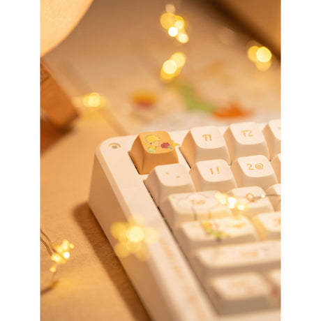 Teclado mecánico inalámbrico Iqunix zx75 sunset ponder (amarillo claro, diseño estadounidense (qwerty), rojo gateron, 75%, leds rgb, intercambiable en caliente, pbt de doble disparo, 2,4 ghz | bluetooth 5.1 | usb-c)