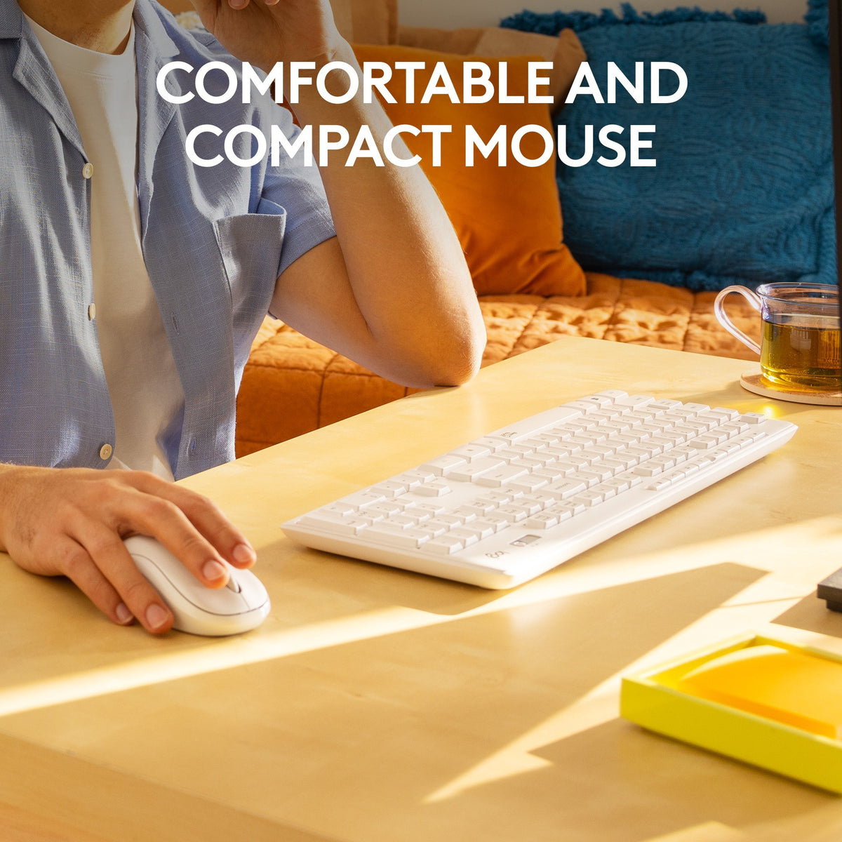 Conjunto de escritorio combo de teclado y mouse inalámbricos silenciosos Logitech mk295 (gris, diseño internacional de EE. UU. (qwerty), 100%)
