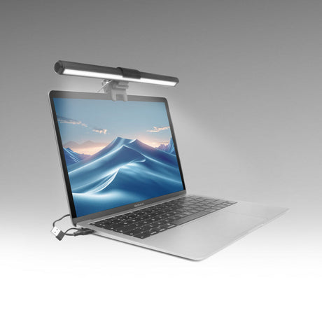 Barra de luz LED para computadora portátil con clip regulable Act Connectivity (negro, alimentación por USB, 3000k-6500k)