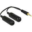 Delock 1 cable de 3,5 mm (macho) > 2 cables de 3,5 mm (negro, 0,19 metros)