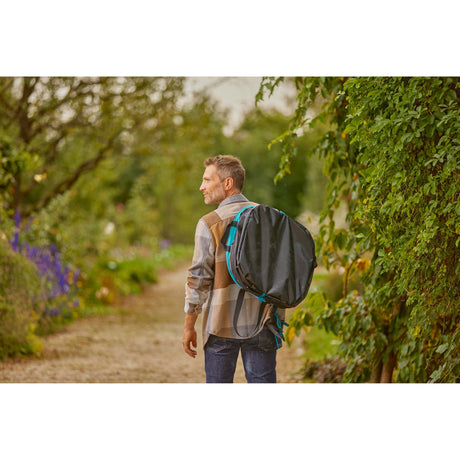 Bolsa para residuos de jardín desplegable rectangular Gardena, tamaño l (negro turquesa, hasta 220 litros)