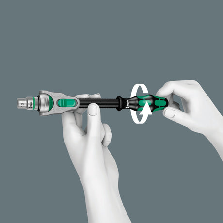 Wera Kraftform Compact Zyklop MS1 Trinquete de velocidad metálico, 1 4 (negro verde, 2 piezas)