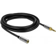 Delock Conector estéreo de 3,5 mm y 3 pines macho > cable de extensión hembra (negro, 2 metros)