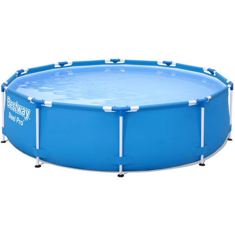 Bestway piscina steel pro set round 305 (azul, incl. bomba de filtración (220-240v))