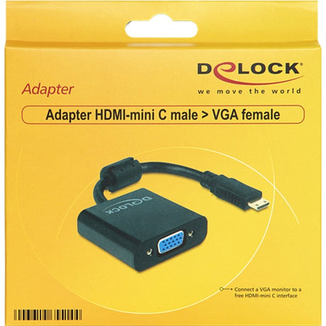 Delock Adaptador mini HDMI-C (macho) > VGA (hembra) (negro, 0,24 metros)