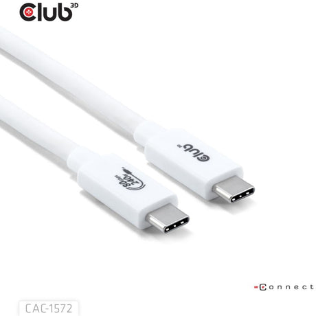 Cable Club 3D USB-C 80Gbps certificado 240W 8K 240Hz (blanco, 1,2m)