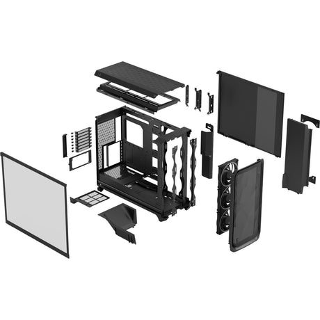 Fractal design meshify 3 xl rgb carcasa de torre grande (negro | 2x usb-a | 1x usb-c | rgb | vidrio templado)