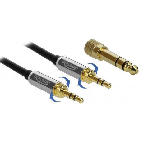 Delock Cable estéreo Conector de 3,5 mm y 3 clavijas > Conector de 3,5 mm y 3 clavijas (negro, 5 metros)