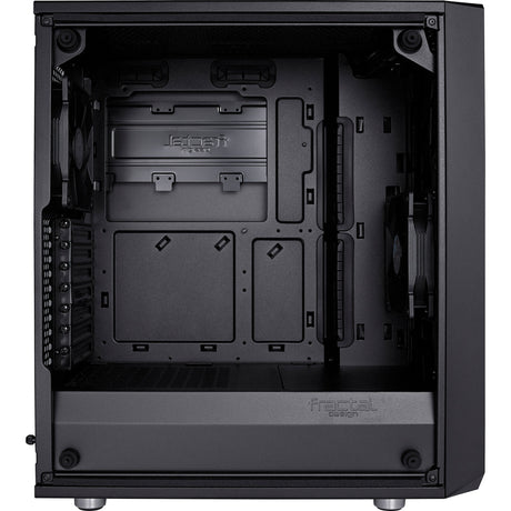 Carcasa de torre midi meshify c de diseño fractal (negro | 2x USB-A | vidrio templado)