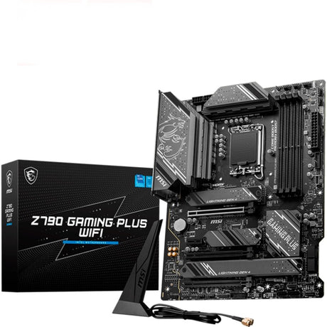 Placa base MSI Z790 Gaming Plus Wi-Fi Socket 1700 (gris negro, RAID, 2,5 GB-LAN, Wi-Fi 6e, BT, Sonido, ATX)