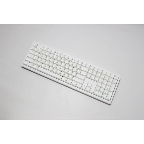 Teclado mecánico para juegos Ducky zero 6108 blanco puro rgb (blanco, diseño estadounidense (qwerty), cherry mx2a speed silver, 100%, leds rgb, pbt de doble disparo, intercambio en caliente, 2,4 ghz | bluetooth | usb-c)