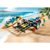 Playmobil family fun - vagón de playa con canoas, juguetes de construcción (70436)