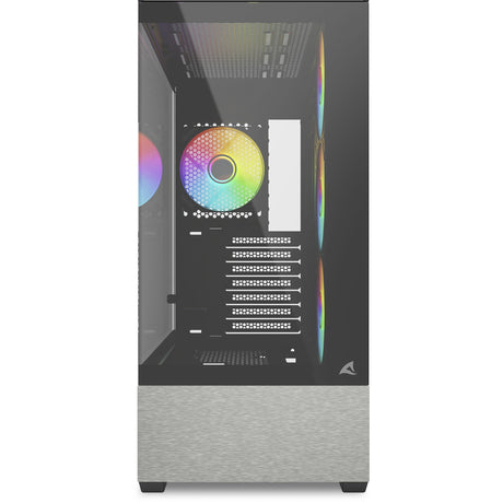 Carcasa de torre midi Sharkoon ak7 argb (negro | 2x USB-A | 1x USB-C | RGB | vidrio templado)