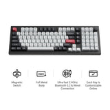 Teclado personalizado inalámbrico Keychron q5 he qmk (blanco, diseño estadounidense (qwerty), nebulosa magnética de doble riel gateron, 96%, leds rgb, pbt de doble disparo osa, intercambio en caliente, perilla, 2.4ghz | bluetooth 5.1 | usb-c)