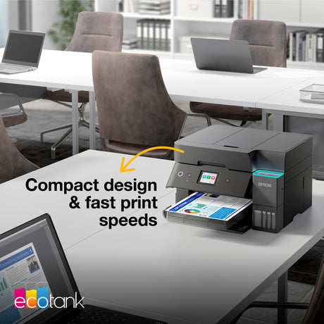 Impresora de inyección de tinta todo en uno Epson ecotank et-4950 (negro, fax, escaneo, copia, WiFi, incluye hasta 3 años de tinta)