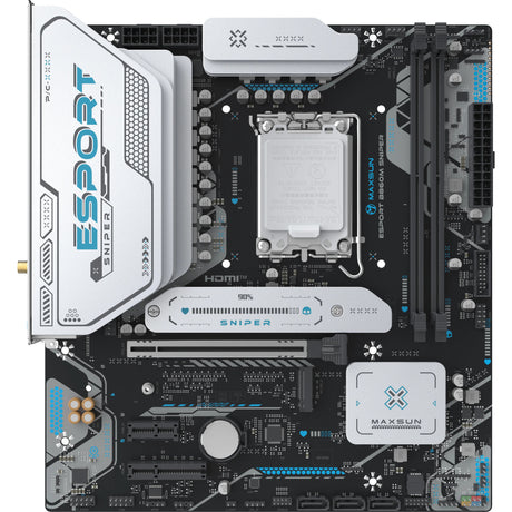 Maxsun MS-Esport B860M Sniper WiFi Socket 1851 placa base (negro, RAID, 2,5 GB-LAN, WLAN, BT, Sonido, µATX)
