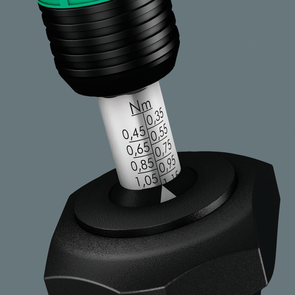 Wera 7440 41 42 Juego de destornilladores dinamométricos Kraftform 0,3-6,0 nm (negro verde, 27 piezas, con portabrocas sin llave Rapidaptor)