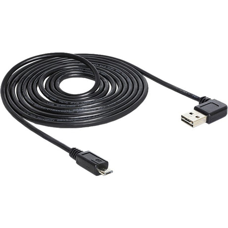 Delock USB 2.0 macho izquierdo derecho > micro-B, cable de 3 m (negro, 83384)