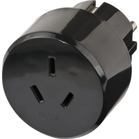 Brennerstuhl adaptador de viaje para enchufe de viaje (adaptador de enchufe de viaje para: enchufe europeo y enchufe para Australia y China) negro