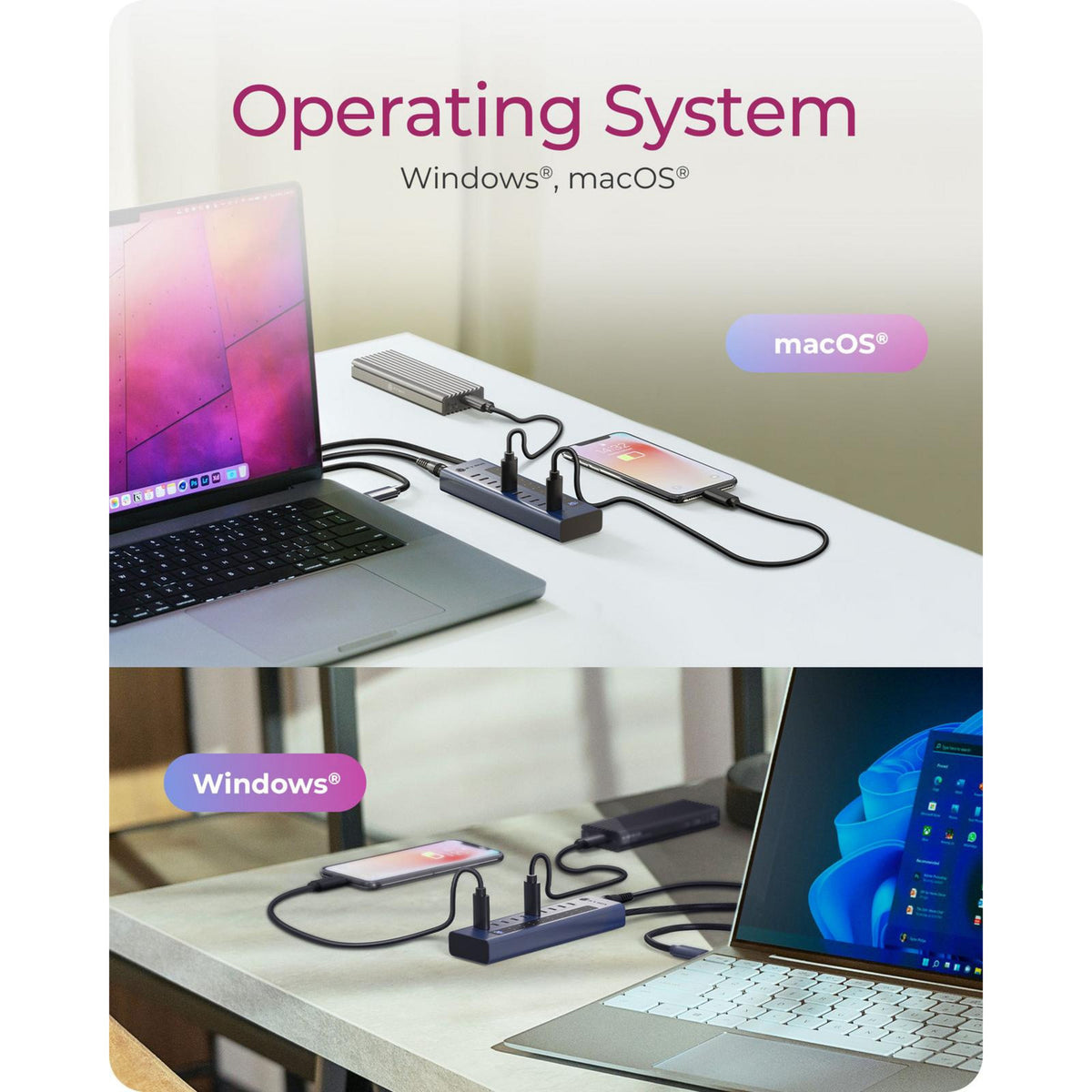 Icy box ib-hub1450-c31 concentrador usb (antracita)