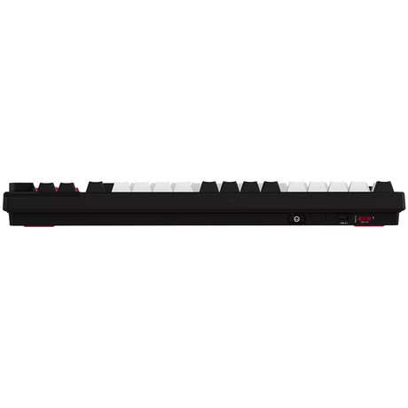 Teclado mecánico para juegos Lorgar kbp70tklw rgb (negro, diseño estadounidense (qwerty), morado tóxico logar, 80% (tkl), rgb, intercambiable en caliente, pbt de doble disparo, bluetooth | 2,4 ghz | usb)