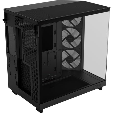 Carcasa midi tower nzxt h6 flow rgb (negro | 2x usb-a | 1x usb-c | rgb | vidrio templado)