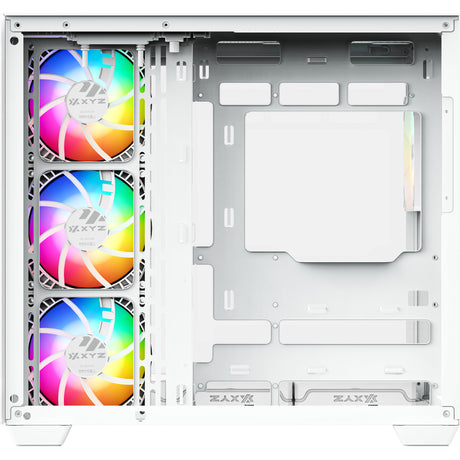 Carcasa Xyz pc gear tesseract x midi tower (blanca | 2x USB-A | 1x USB-C | vidrio templado)