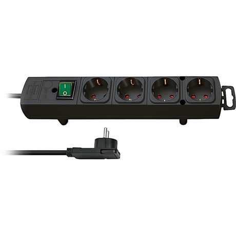 Brennerstuhl comfort-line plus enchufe con enchufe plano 4x negro 2m h05vv-f 3g1.5 - 1153100100