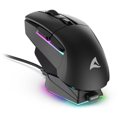 Ratón para juegos Sharkoon Skiller sgm50w (negro, 400 - 6400 dpi, LED rgb)