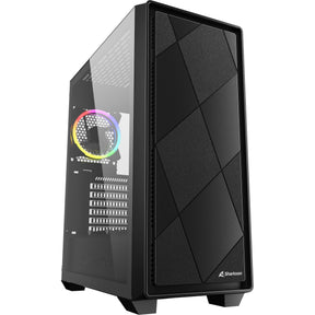 Sharkoon vs8 rgb carcasa midi torre negra (negro | 2x usb-a | 1x usb-c | rgb | vidrio templado)