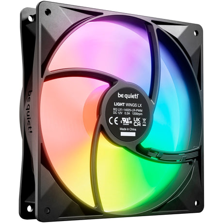 ¡Tranquilizarse! ventiladores de caja lightwings lx pwm rgb (negro, 3 piezas, 140 x 140 x 25 mm)