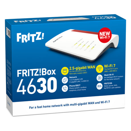 ¡Fritz! enrutador internacional box 4630 edition (blanco rojo, wi-fi de malla, 2,5 gbit s)