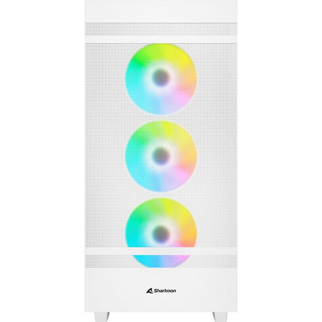 Carcasa midi tower Sharkoon rebel c50 blanca rgb (blanca | 2x usb-a | 1x usb-c | rgb | vidrio templado)