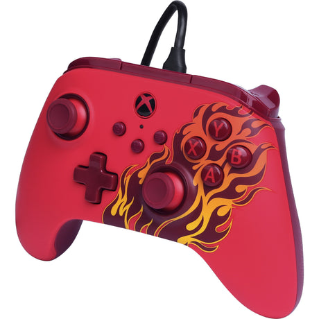 Controlador powera Advantage con cable para xbox series x|s - red fire (rojo, xbox series x|s, xbox one, PC)