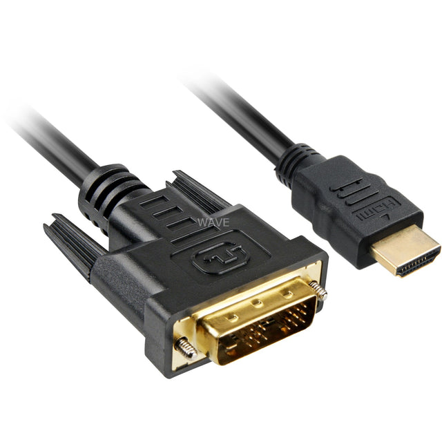 Adaptador Sharkoon HDMI > DVI-D (negro, 5 metros, enlace único)