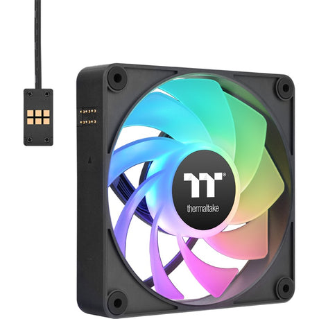 Thermaltake CT120 EX Ventilador de refrigeración para PC con sincronización inversa ARGB (paquete de 3 ventiladores) Ventiladores de caja (negro, 3 piezas, 120 x 120 x 25 mm, PWM)