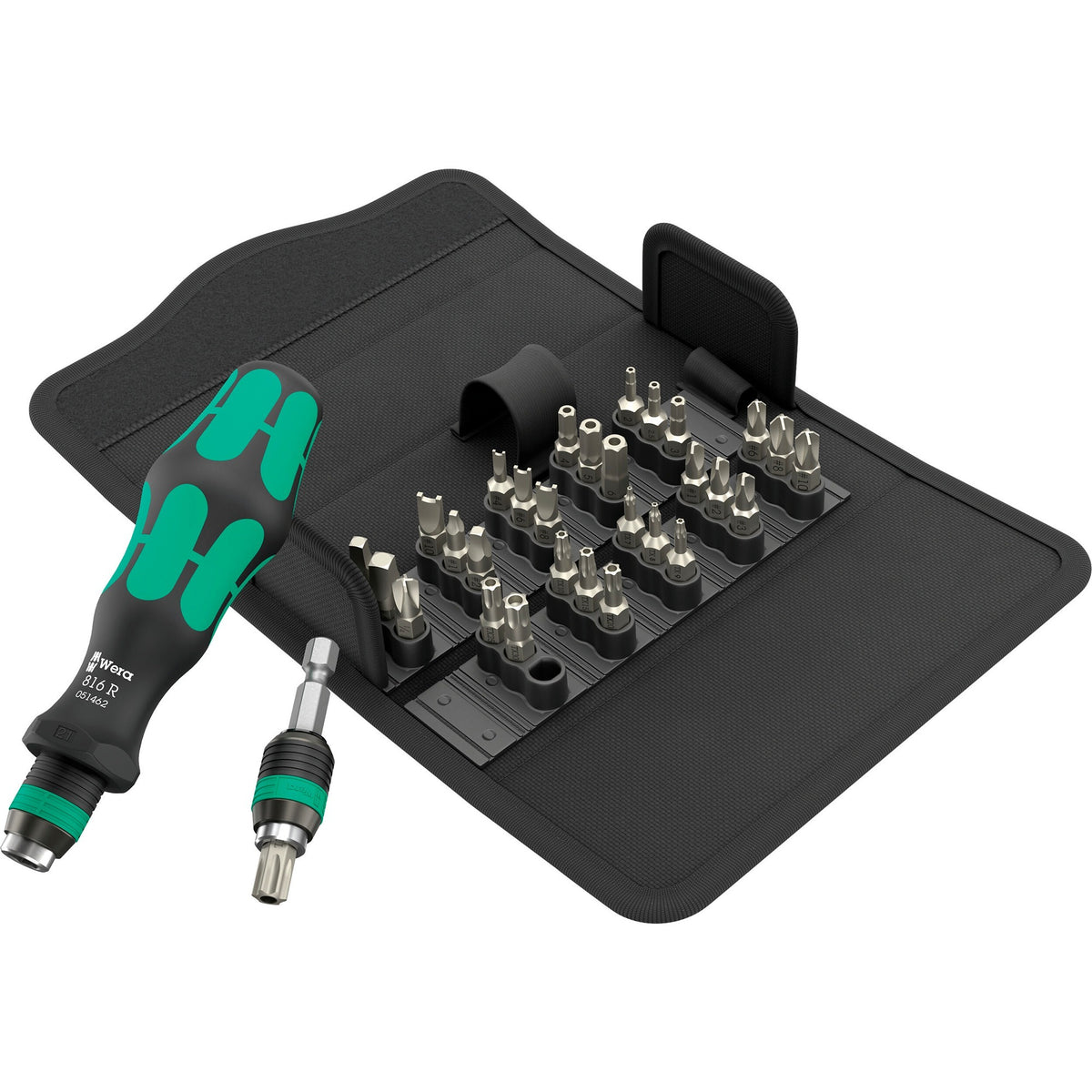 Llave de vaso de seguridad Wera kraftform kompakt 71 (negro verde, 32 piezas)