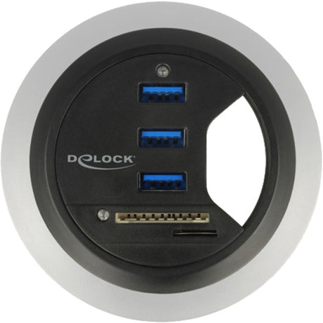 Delock concentrador de escritorio de 3 puertos USB 3.0 + lector de tarjetas SD de 2 ranuras