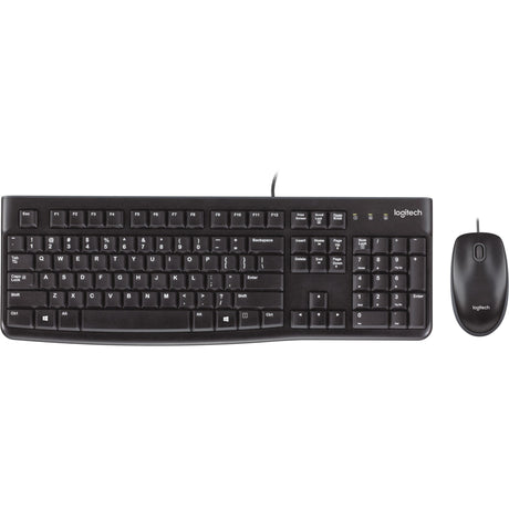 Conjunto de escritorio Logitech mk120 (negro, diseño europeo (qwerty), cúpula de goma)