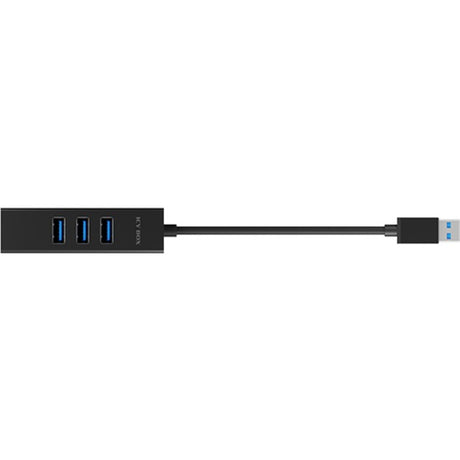 Icy box ib-hub1419-lan concentrador USB (negro, 3x USB-A 3.2 (5 Gbit s), 1x LAN)