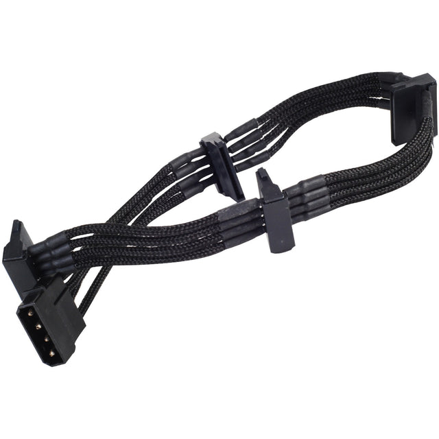 Adaptador Silverstone Molex de 4 pines > 4x sata de 15 pines (negro, pp07-btsb)