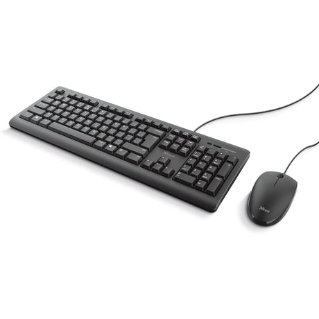Trust primo juego de teclado y ratón, juego de escritorio (negro, diseño EE. UU., membrana)