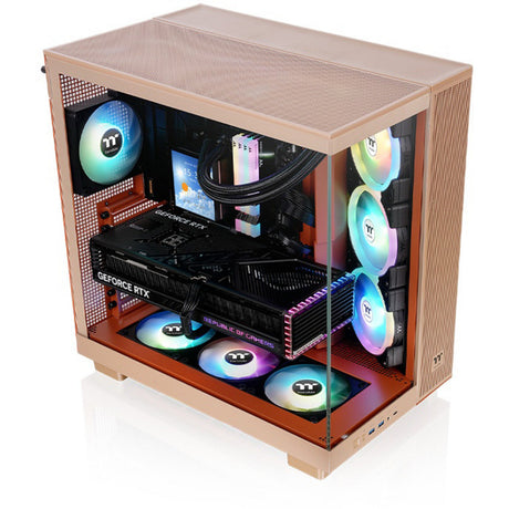 Carcasa Thermaltake View 380 XL TG ARGB Gravel Sand Midi Tower (marrón claro | 2x USB-A | 1x USB-C | RGB | ventana)